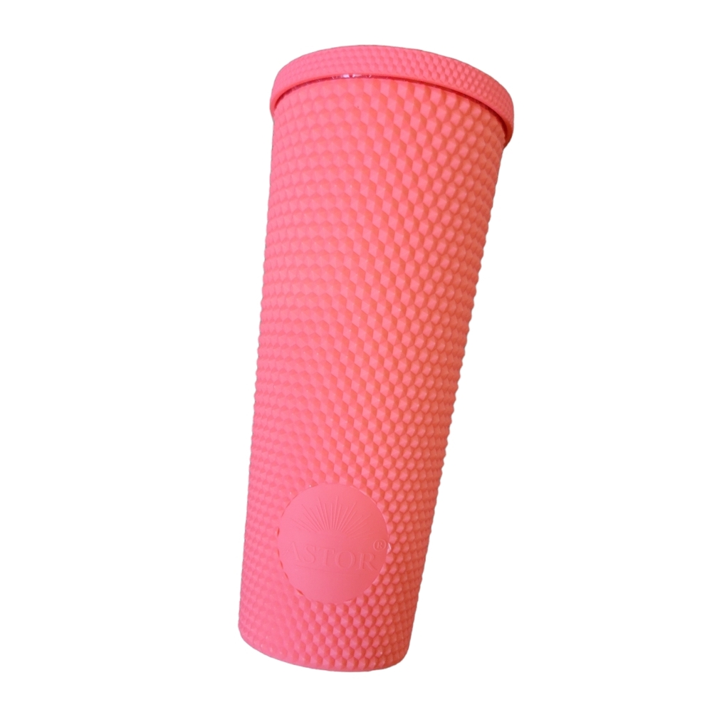 Astor Brand Coral Pink Studded Cold Drink Tumbler Vebti